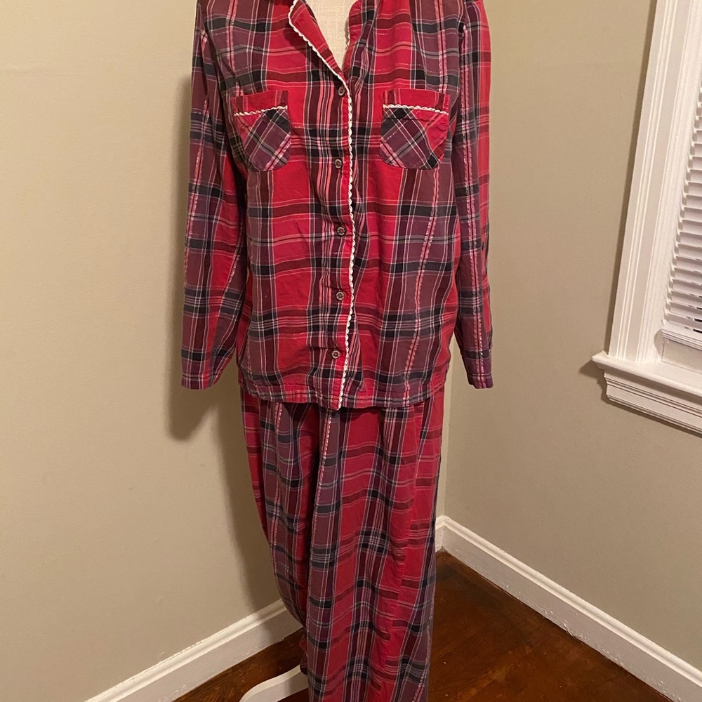 Victoria's Secret Red Plaid Two-Piece Pajama Set